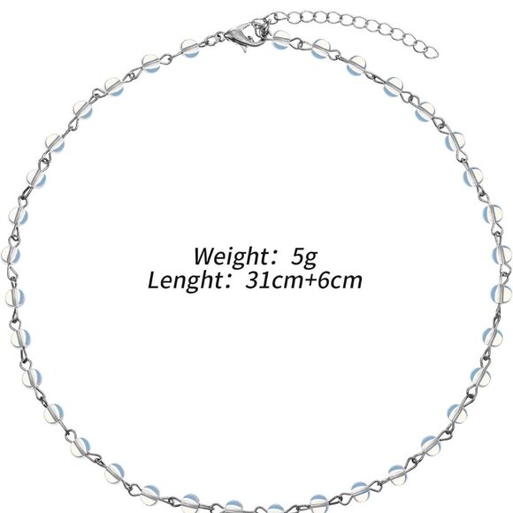 9 Pieces Women Girls Sliver Layered Chain Choker Necklace Layered Pendant Choker - Picture 6 of 8